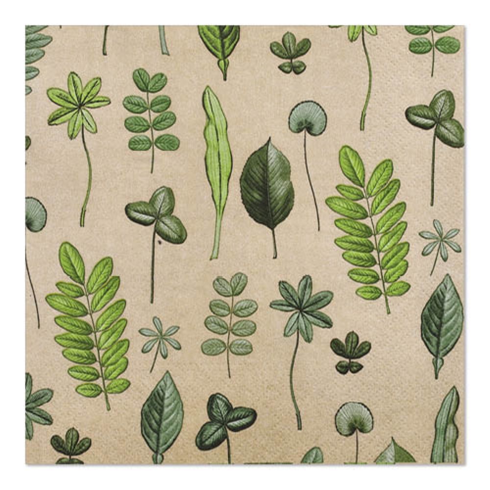 20 Servietten, 3-lagig 1/4-Falz 33 cm x 33 cm "Botanical Fantasy"