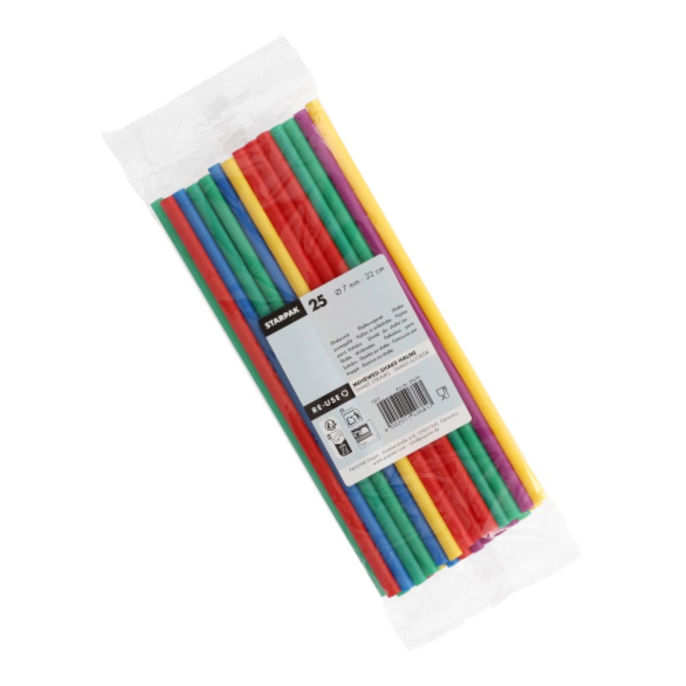 25 Mehrweg-Shake-Halme PP Ø 7 mm · 22 cm
