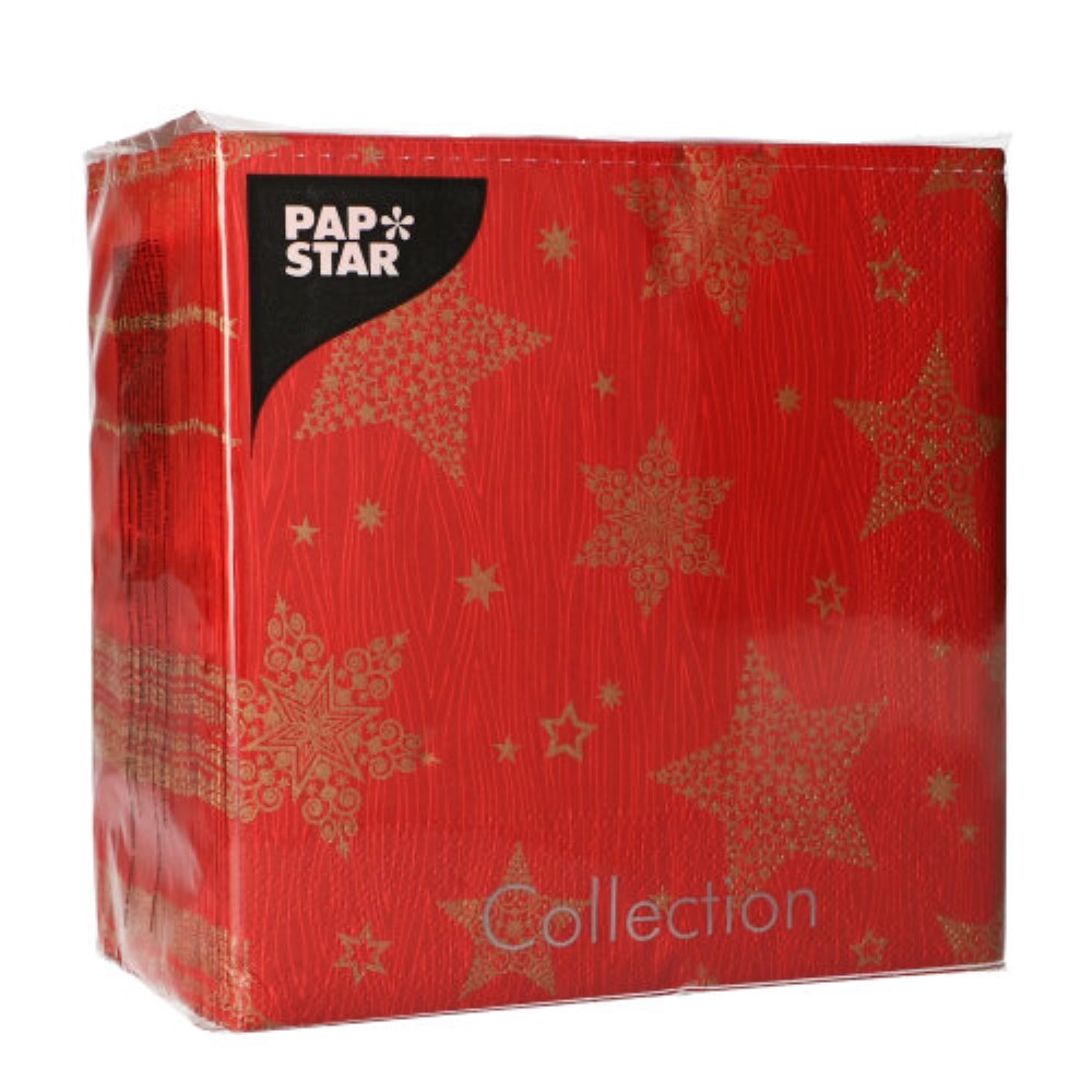 100 Servietten, 3-lagig 1/4-Falz 33 cm x 33 cm "Christmas Shine"