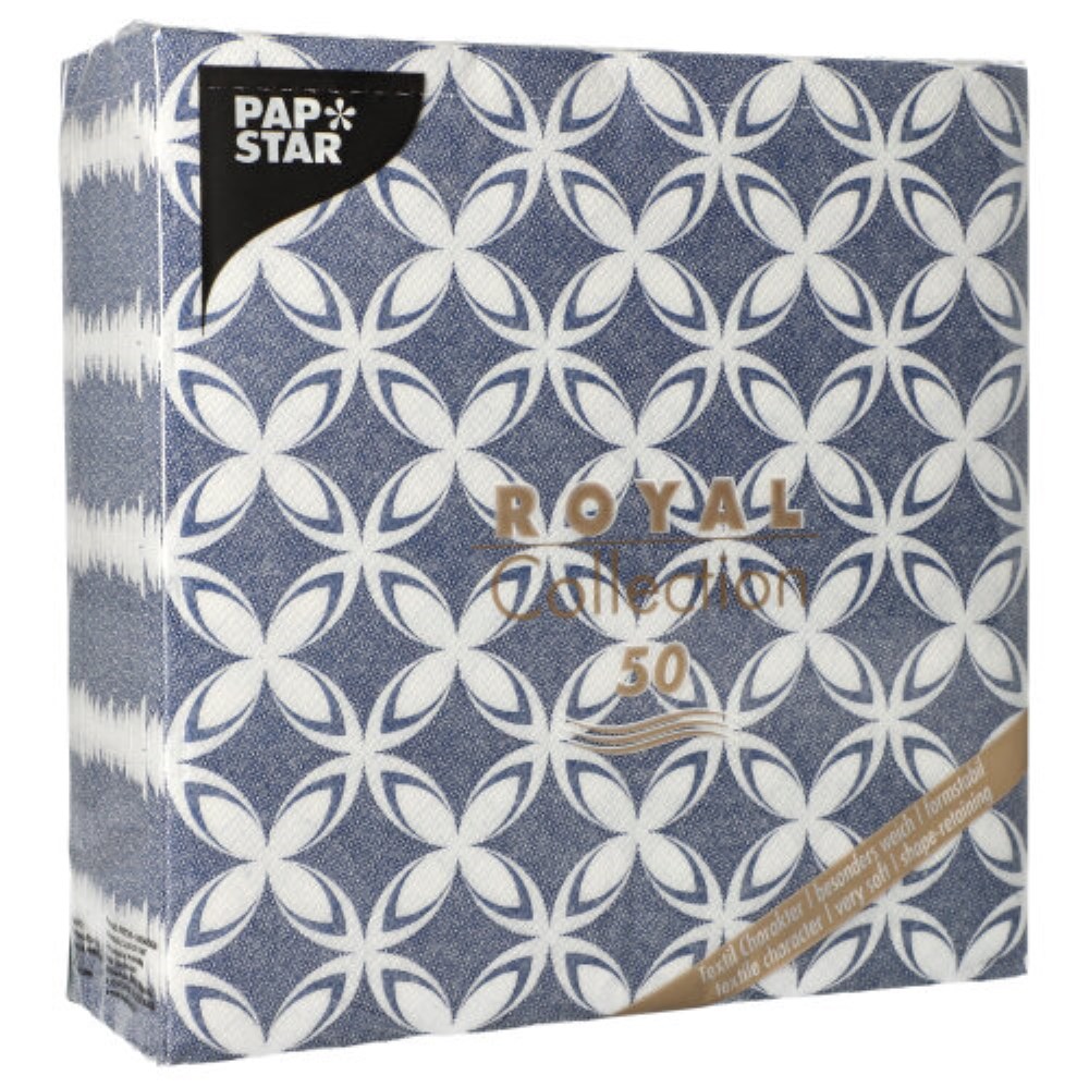 50 Servietten "ROYAL Collection" 1/4-Falz 40 cm x 40 cm "Delft"