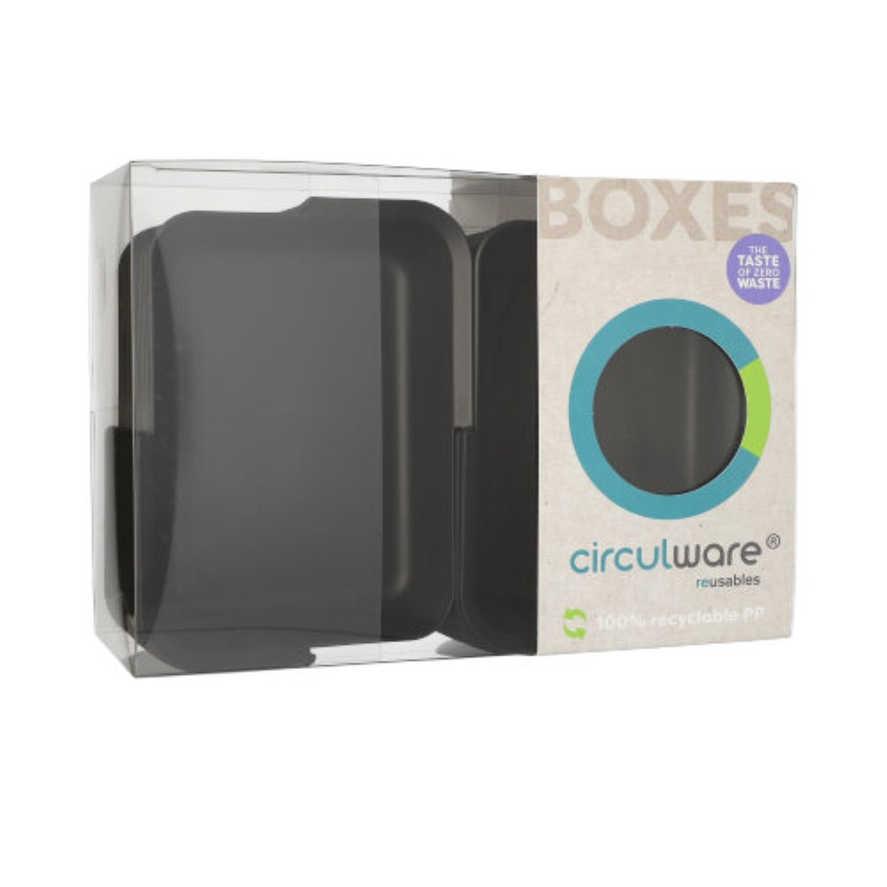 24 "Circulware" Mehrweg-Schalen Mix & Match eckig 3 cm x 15,6 cm x 11,7 cm schwarz