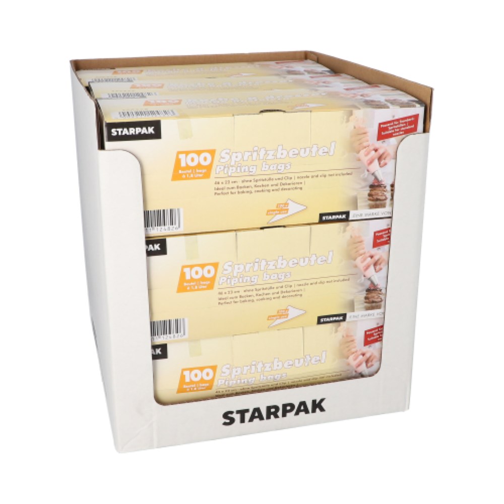 100 Spritzbeutel 1,8 l 46 cm x 23 cm transparent