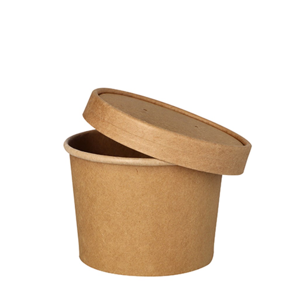 25 Suppenbecher, Pappe rund 350 ml Ø 9,8 cm · 7 cm braun