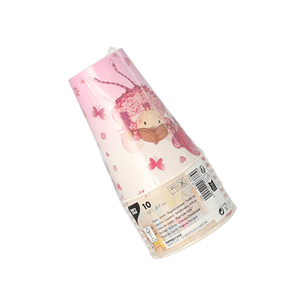 10 Trinkbecher, Pappe 0,2 l Ø 7 cm · 9,7 cm lila "Little Dancer"