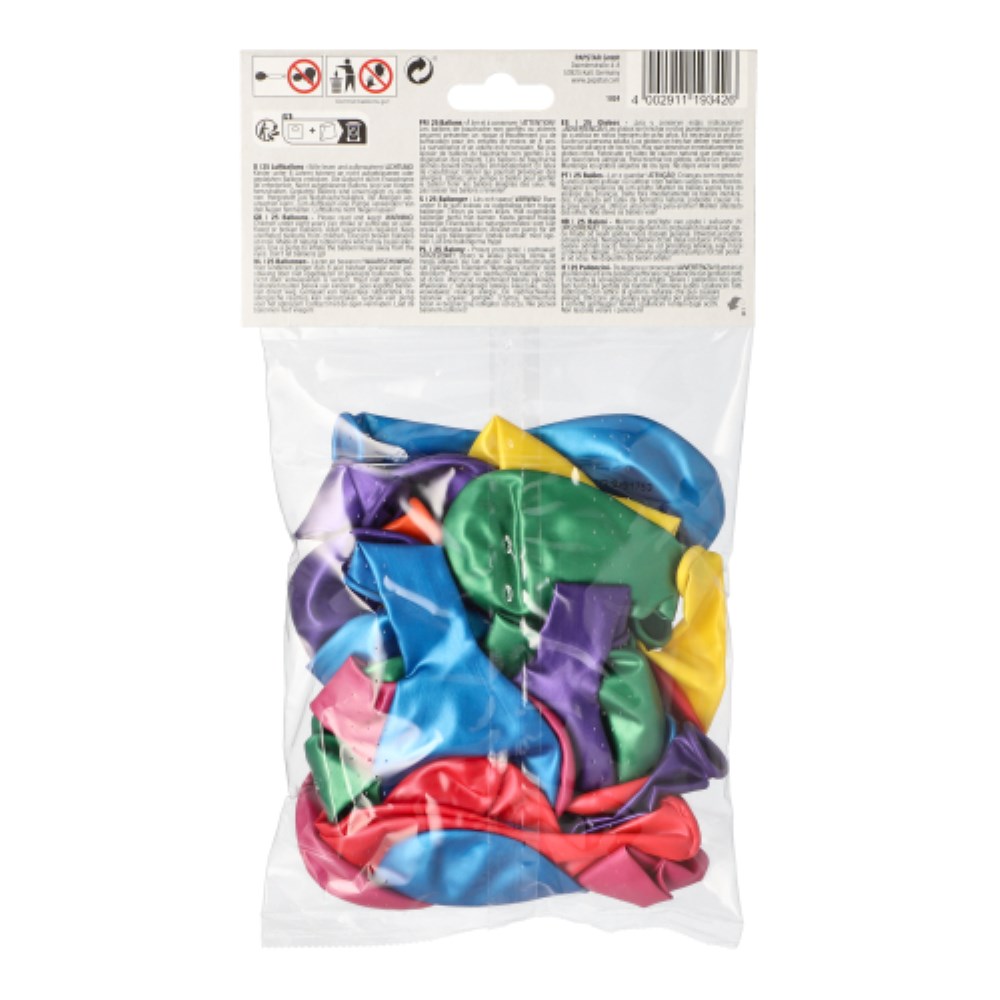 25 Luftballons Ø 25 cm farbig sortiert "Metallic"
