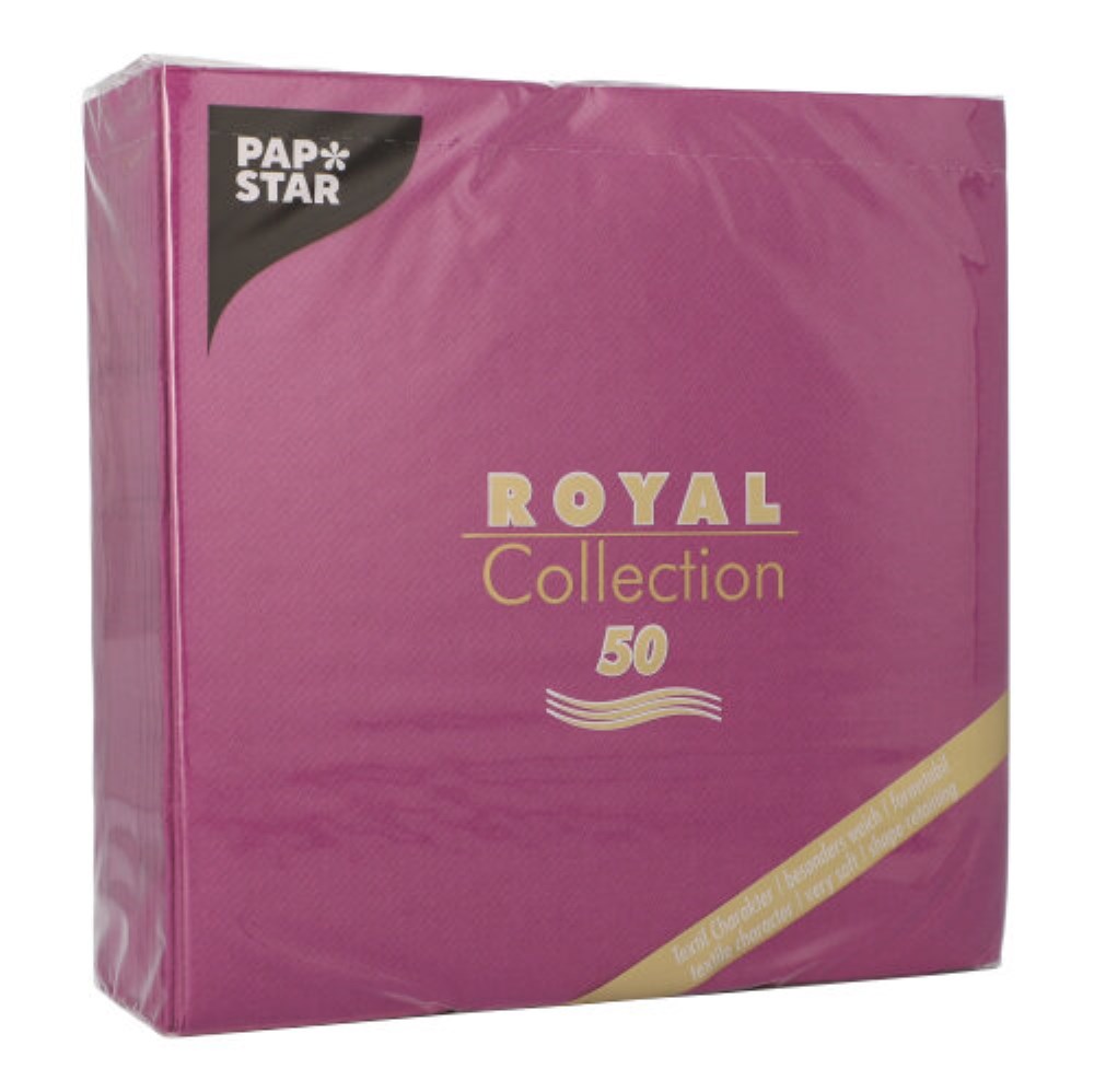 50 Servietten "ROYAL Collection" 1/4-Falz 40 cm x 40 cm lila