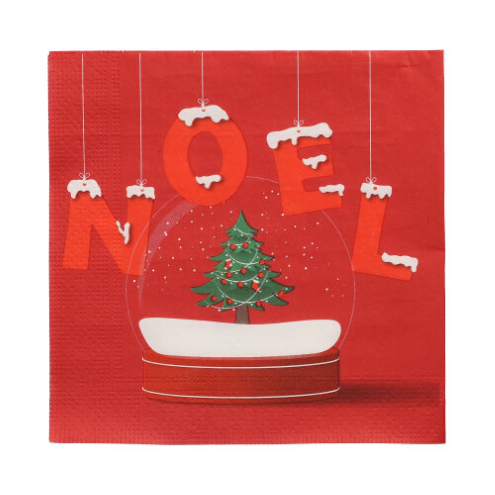 20 Servietten, 3-lagig 1/4-Falz 33 cm x 33 cm "Noel Enneige"