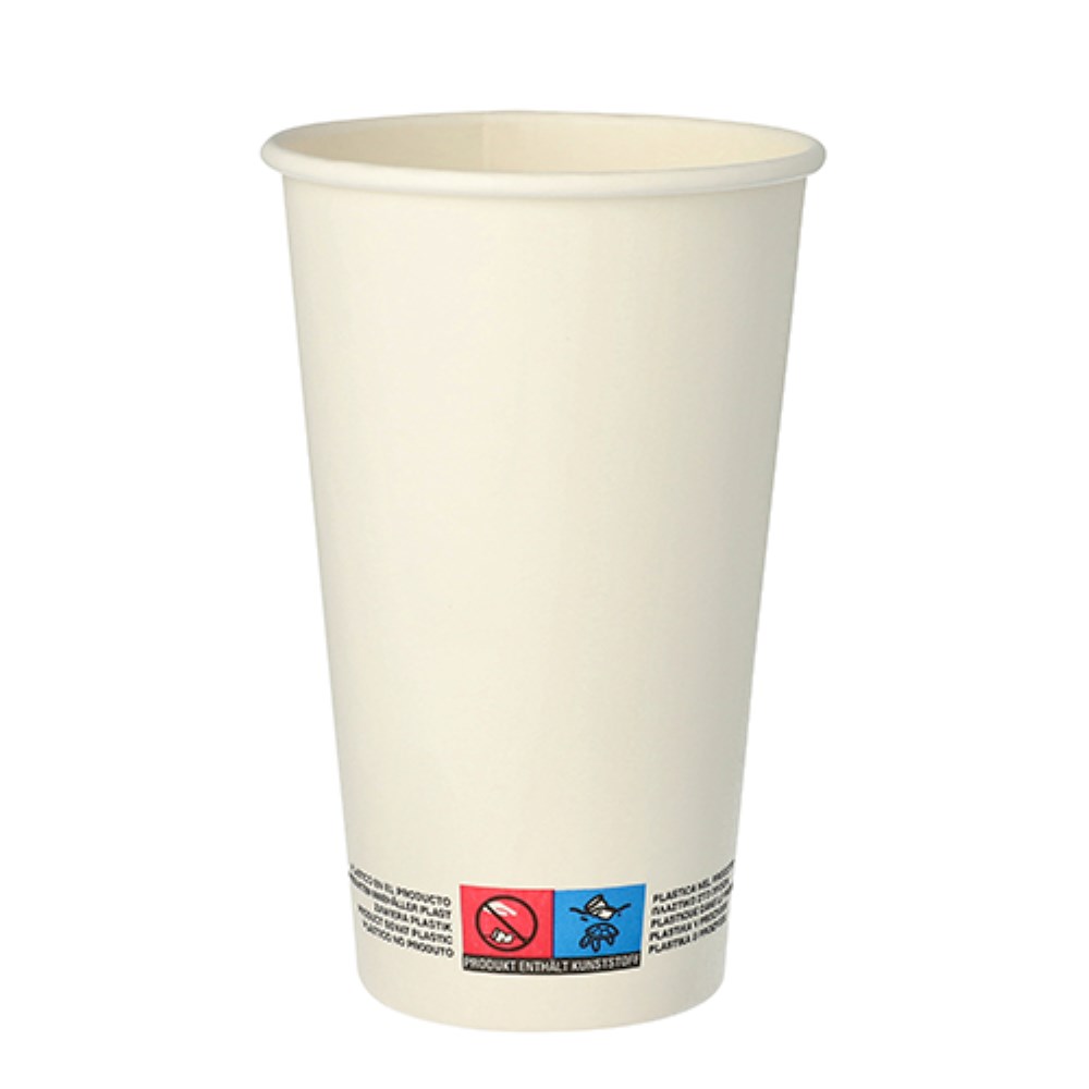 50 Trinkbecher, Pappe "To Go" 0,4 l Ø 9 cm · 13,9 cm weiss