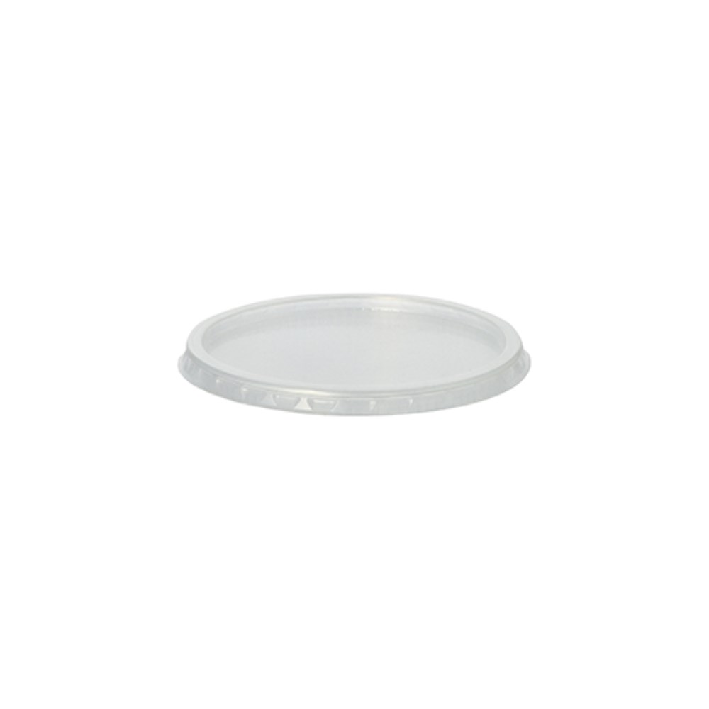 100 Deckel für Verpackungsbecher, PP rund Ø 10,1 cm · 0,8 cm transparent