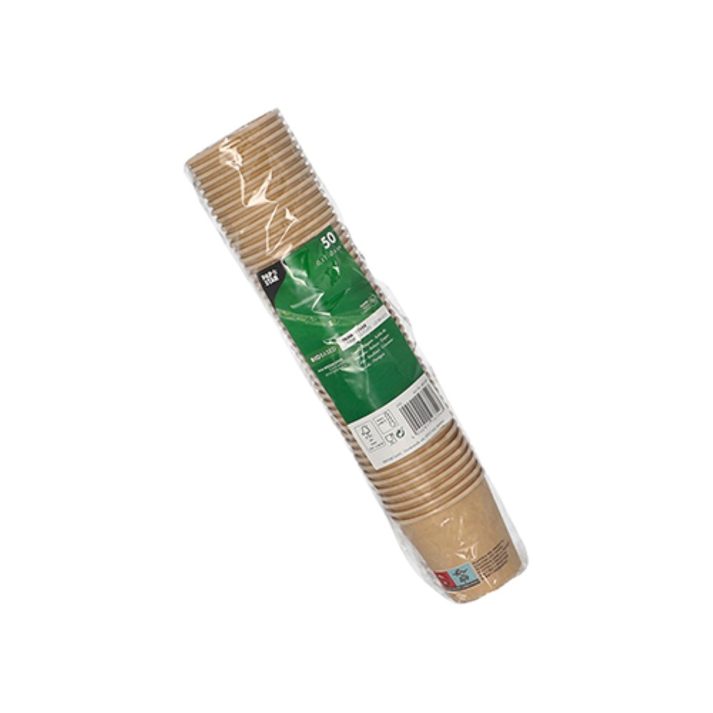 50 Trinkbecher, Pappe 0,1 l Ø 6 cm · 6 cm braun