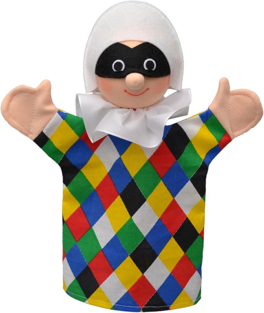 Hand Puppet Arlequin 33 Cm - Made in Europe - Vintage Toy