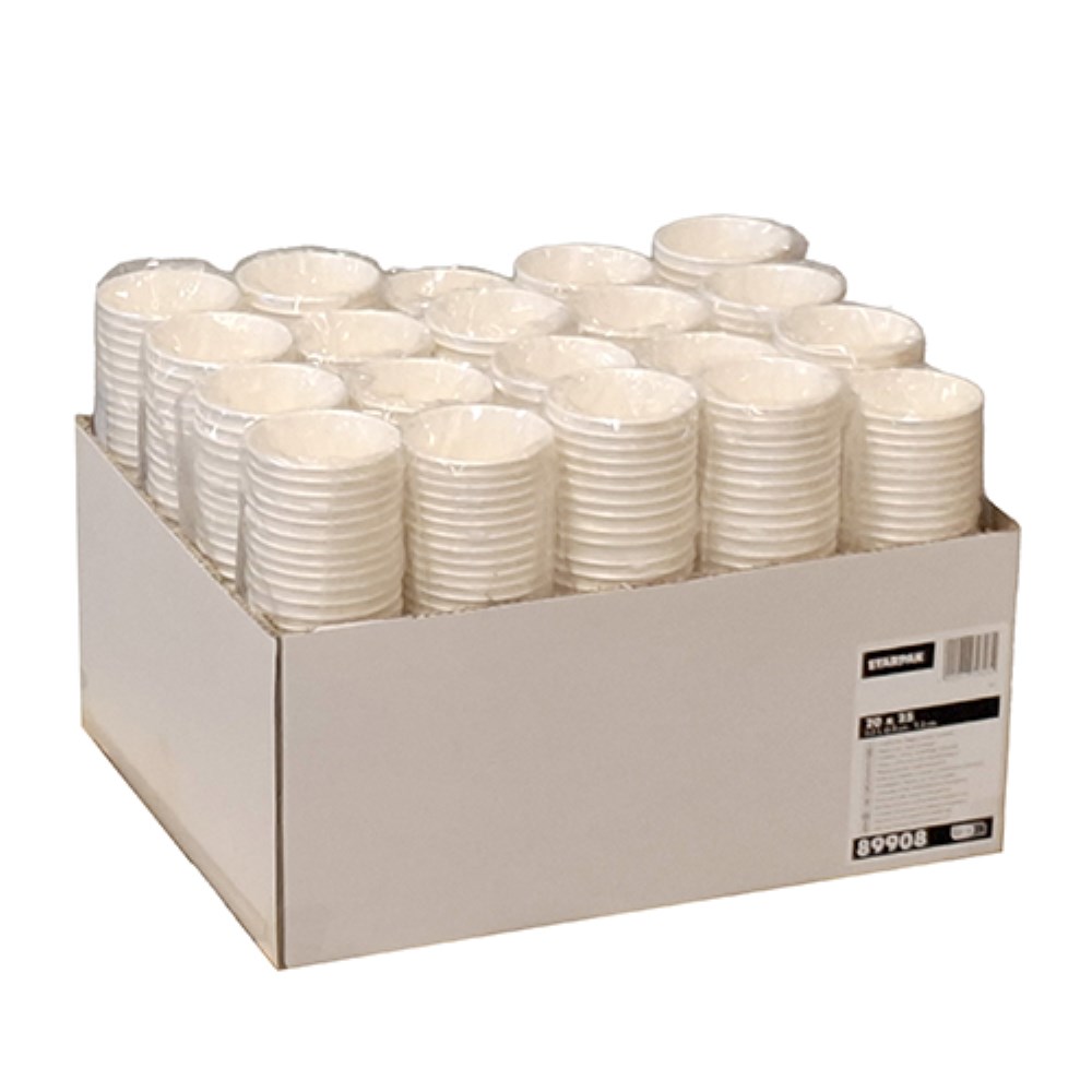 25 Trinkbecher, Pappe 0,2 l Ø 8 cm · 9,2 cm weiss einzeln gehüllt