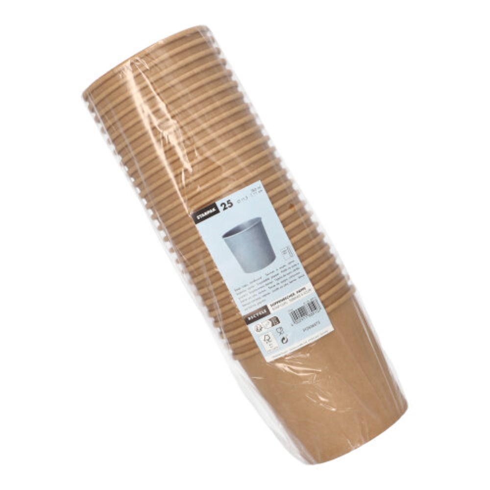 25 Suppenbecher, Pappe 760 ml Ø 11,5 cm · 11 cm braun