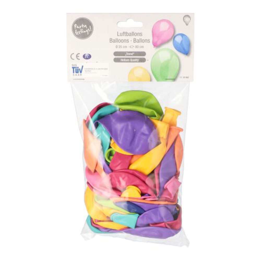 50 Luftballons Ø 25 cm farbig sortiert "Trend"