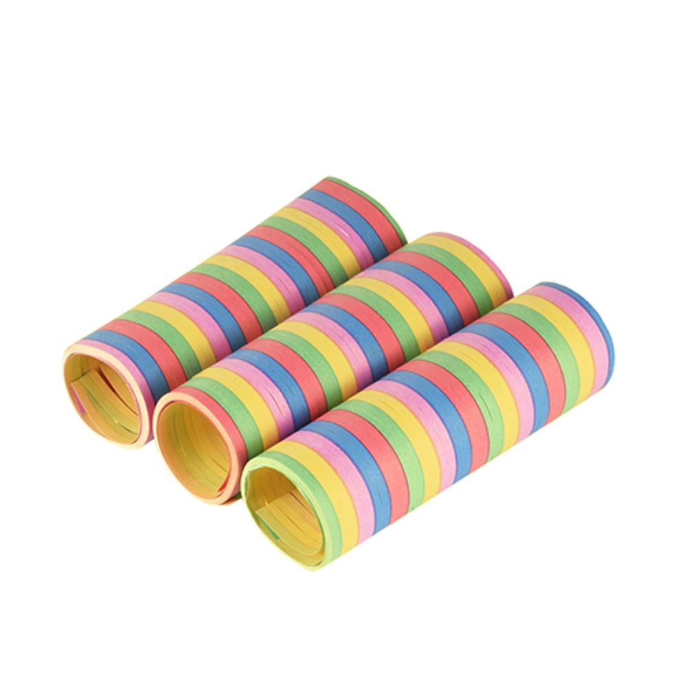 3 Luftschlangen 4 m "Stripes" flammhemmend