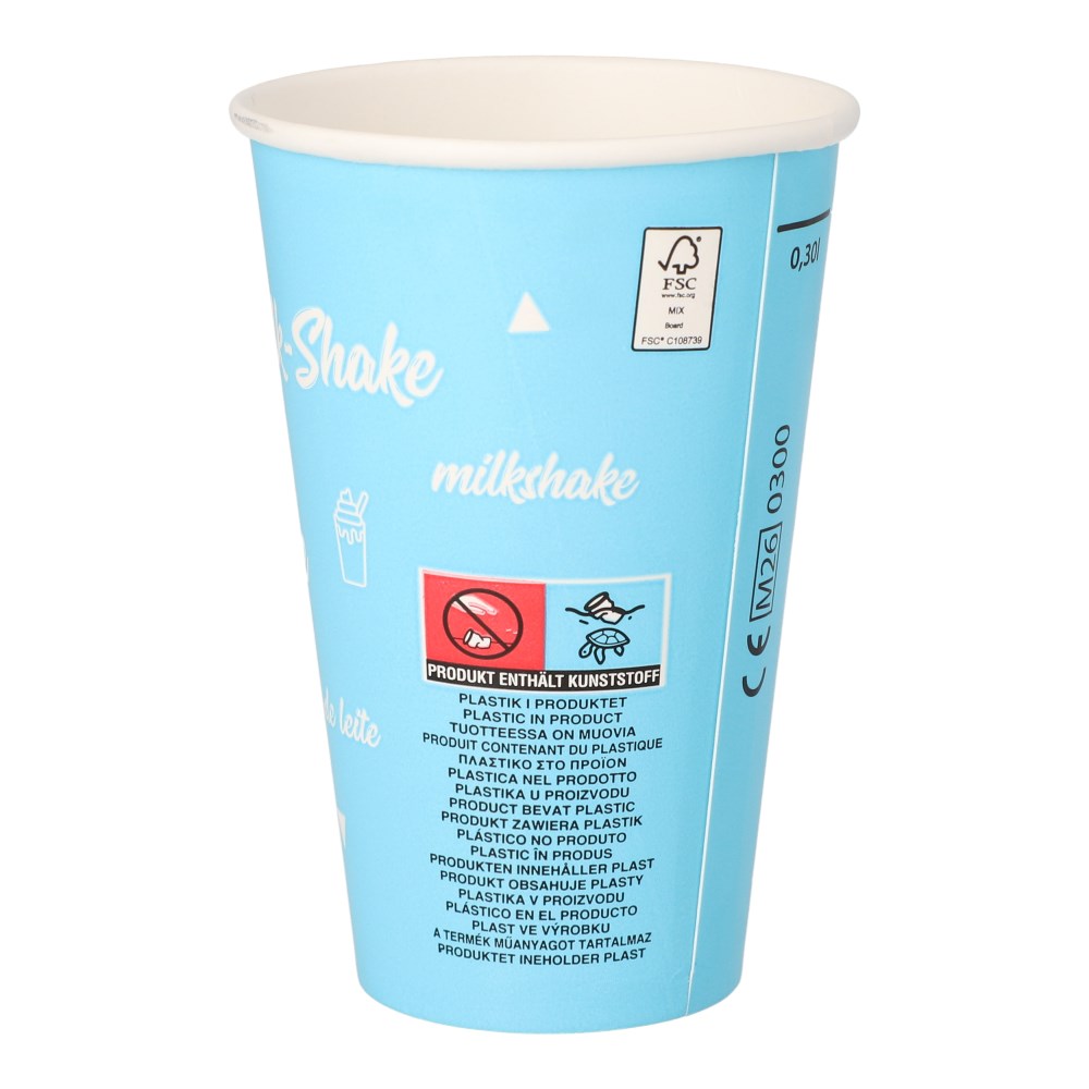 50 Shake-Becher, Pappe 0,3 l Ø 8 cm · 11,7 cm "Milk-Shake"