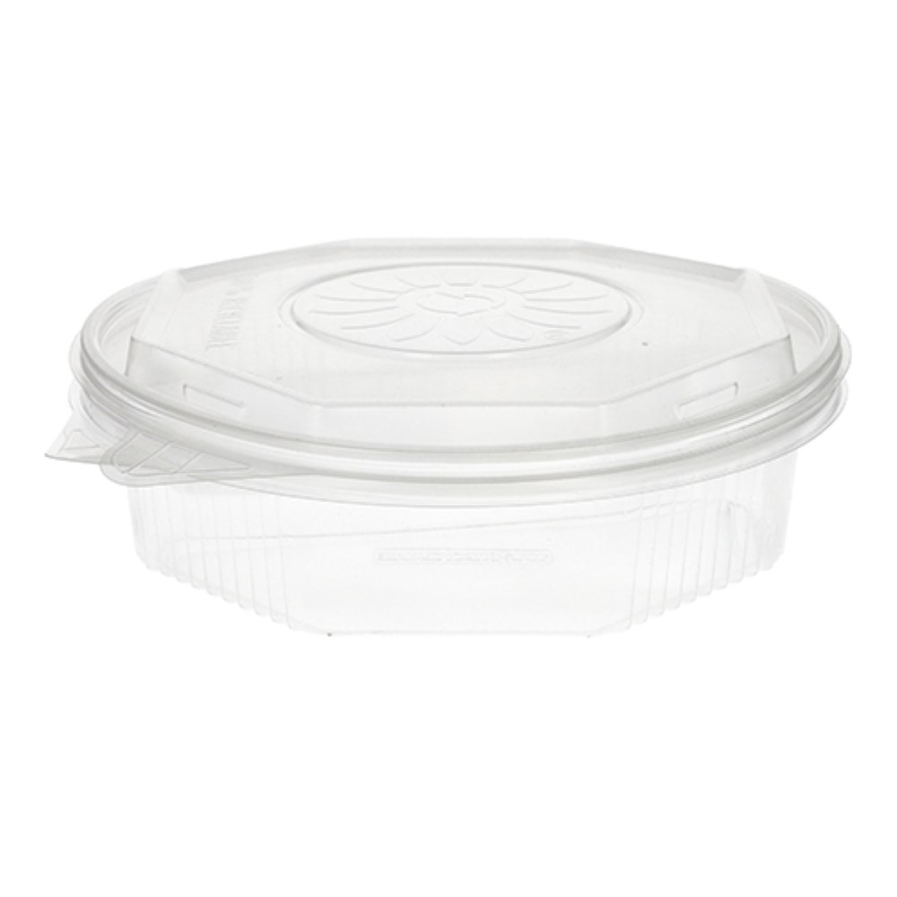 25 Menüboxen mit Klappdeckeln, PP ungeteilt 5,9 cm x 21,5 cm x 21,5 cm transparent 8-eckig