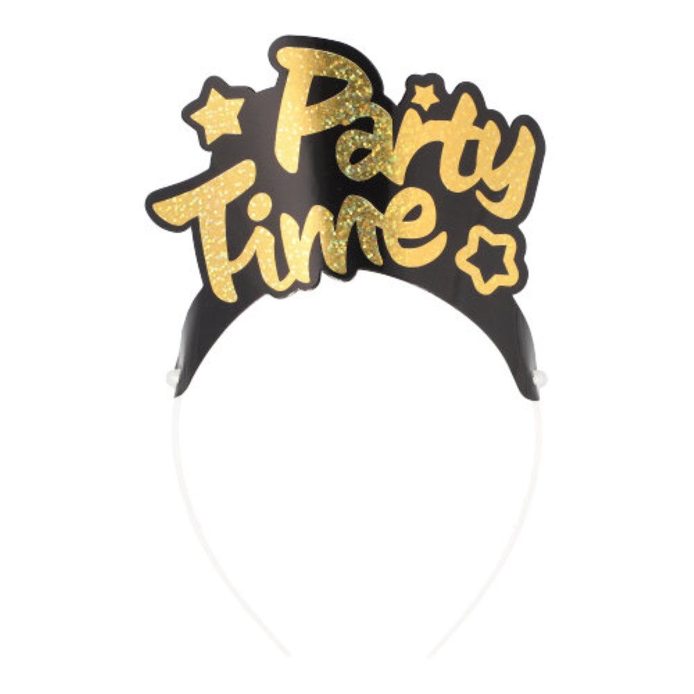 4 Haarreifen schwarz/gold ""Party Time" "Metallic""