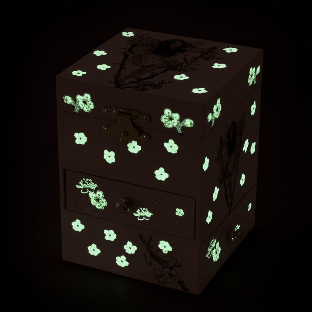 Phosphoreszierende Spieldose 3 Schubladen Kirschen -  Flower Fairies© - Leuchtet in der Nacht