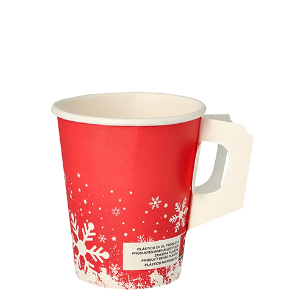 50 Trinkbecher mit Henkel, Pappe 0,2 l Ø 8 cm · 9,3 cm "Winter Time"