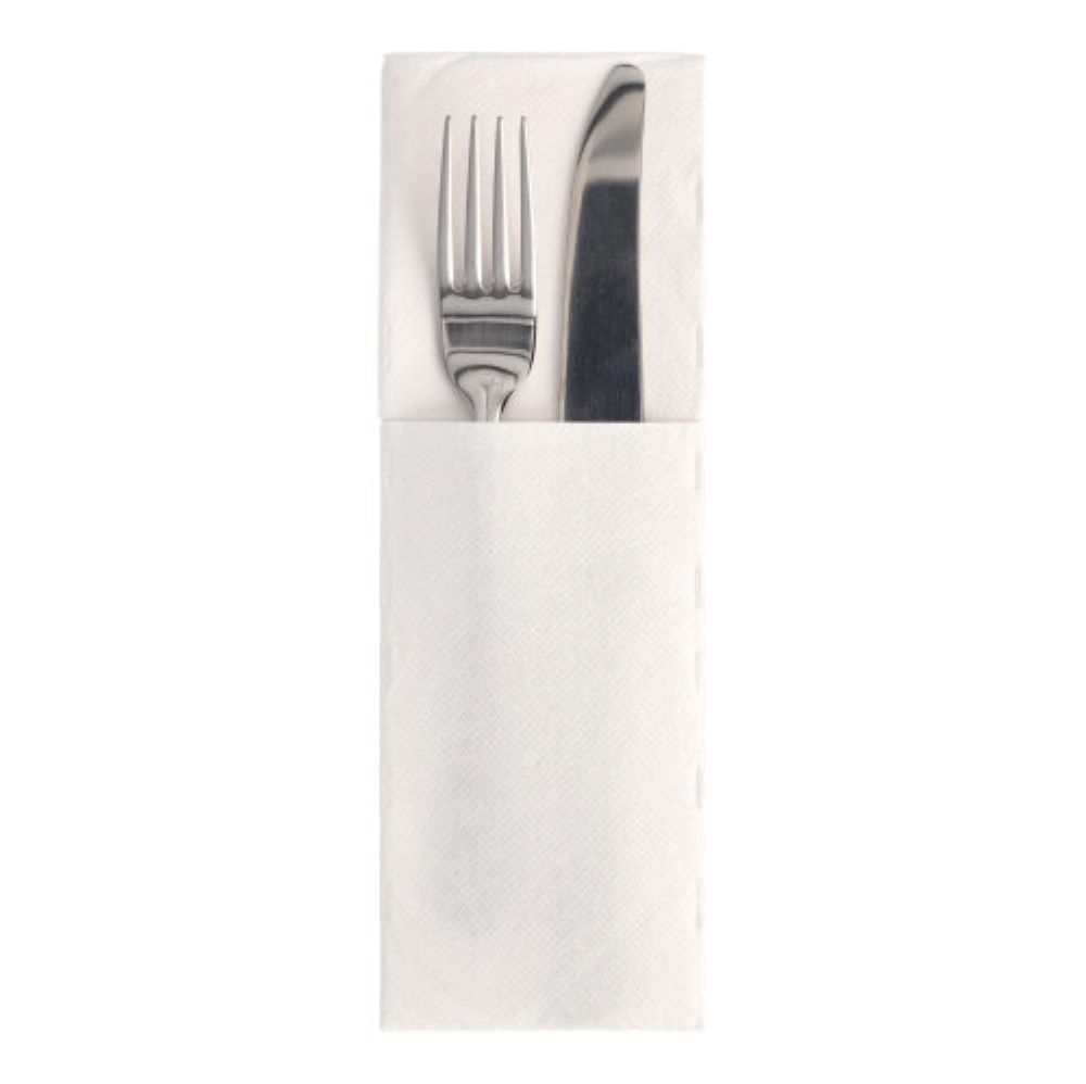 50 Servietten "ROYAL Collection" 48 cm x 30 cm weiss mit Besteckfalz