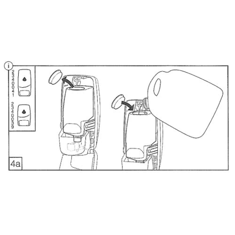 Seifenspender 500 ml 20,9 cm x 12,9 cm x 12,8 cm weiss wiederbefüllbar