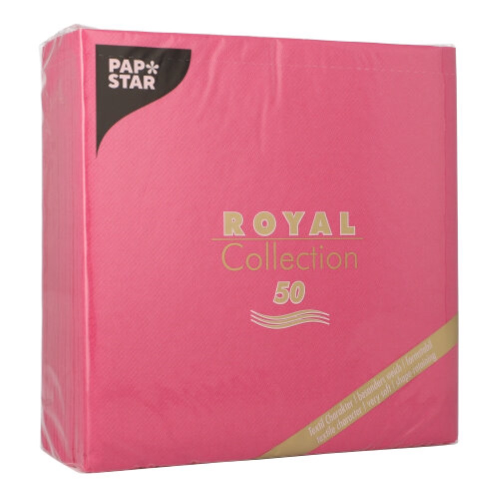 50 Servietten "ROYAL Collection" 1/4-Falz 40 cm x 40 cm fuchsia