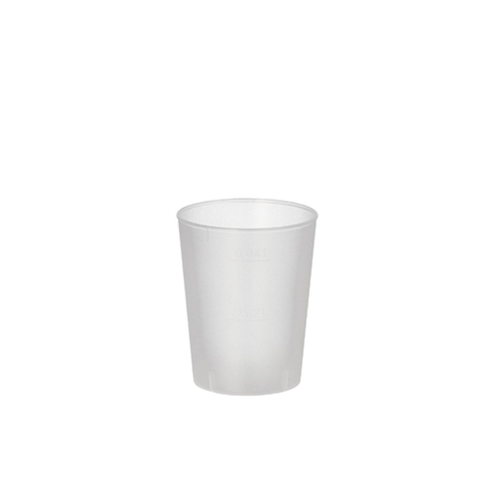 20 Mehrweg-Gläser für Schnaps PP 4 cl Ø 4,3 cm · 5,2 cm satiniert
