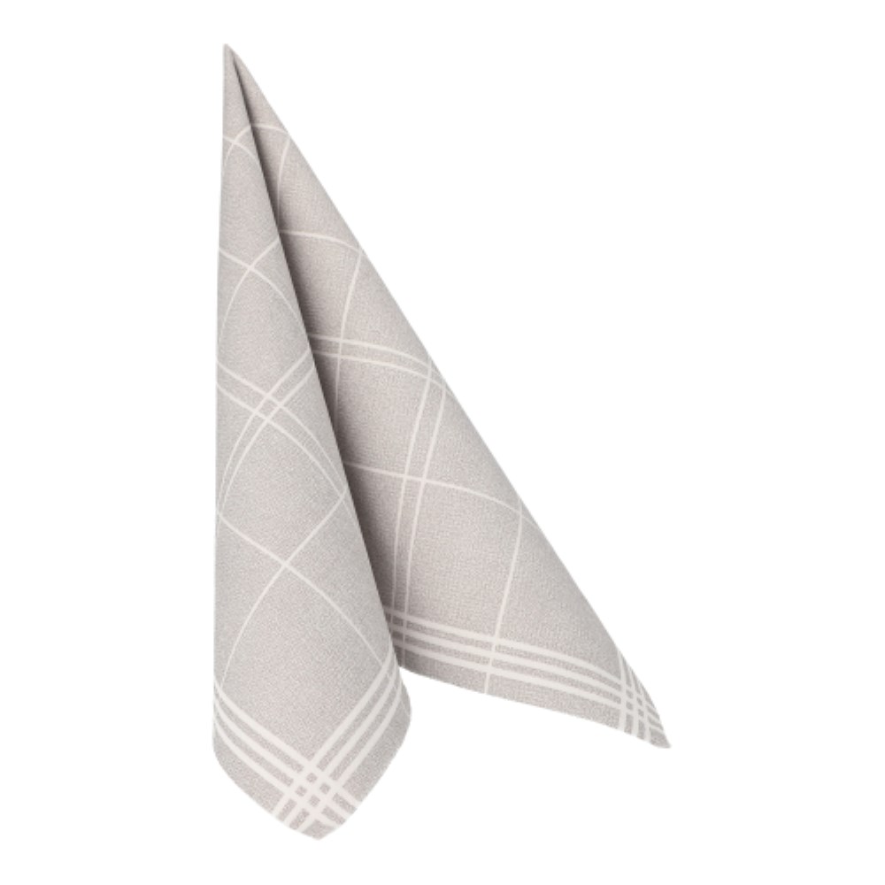 20 Servietten "ROYAL Collection" 1/4-Falz 40 cm x 40 cm grau "Kitchen Craft"