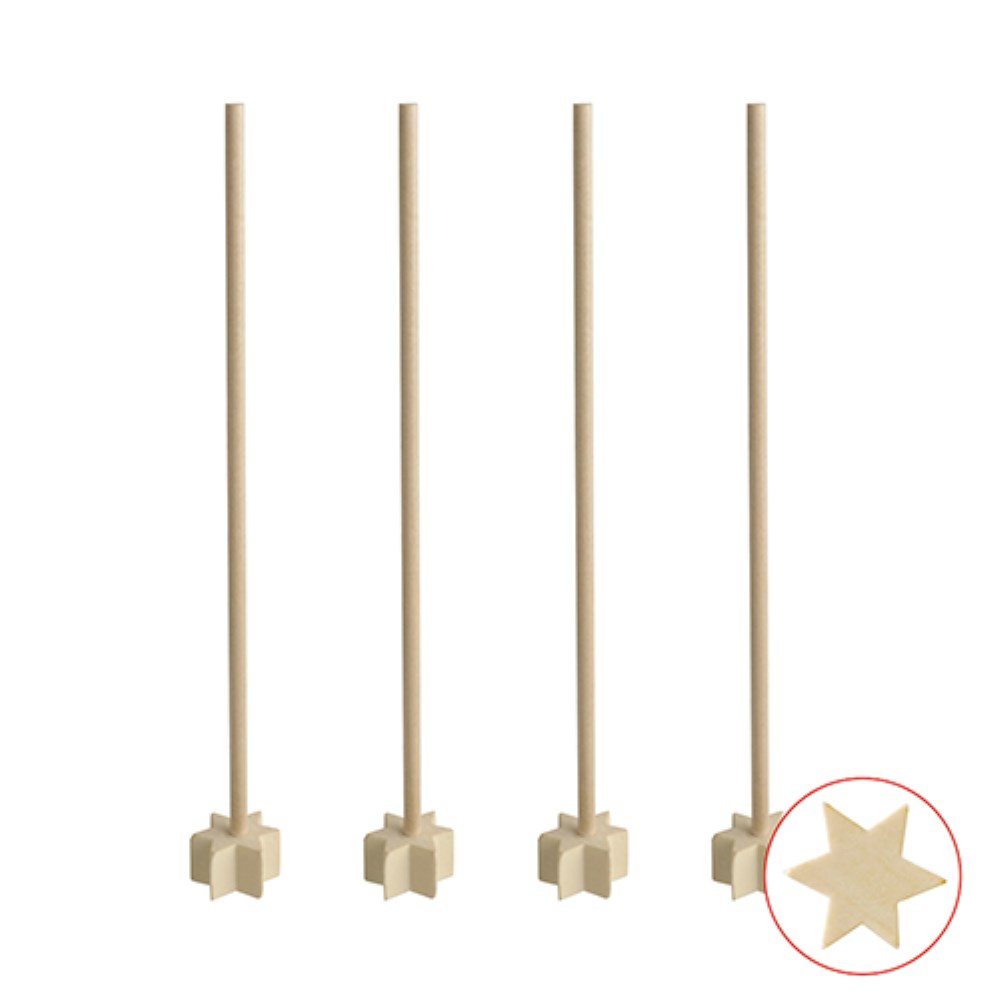 50 Cocktail-Stampfer, Holz "pure" 17 cm natur "Star"