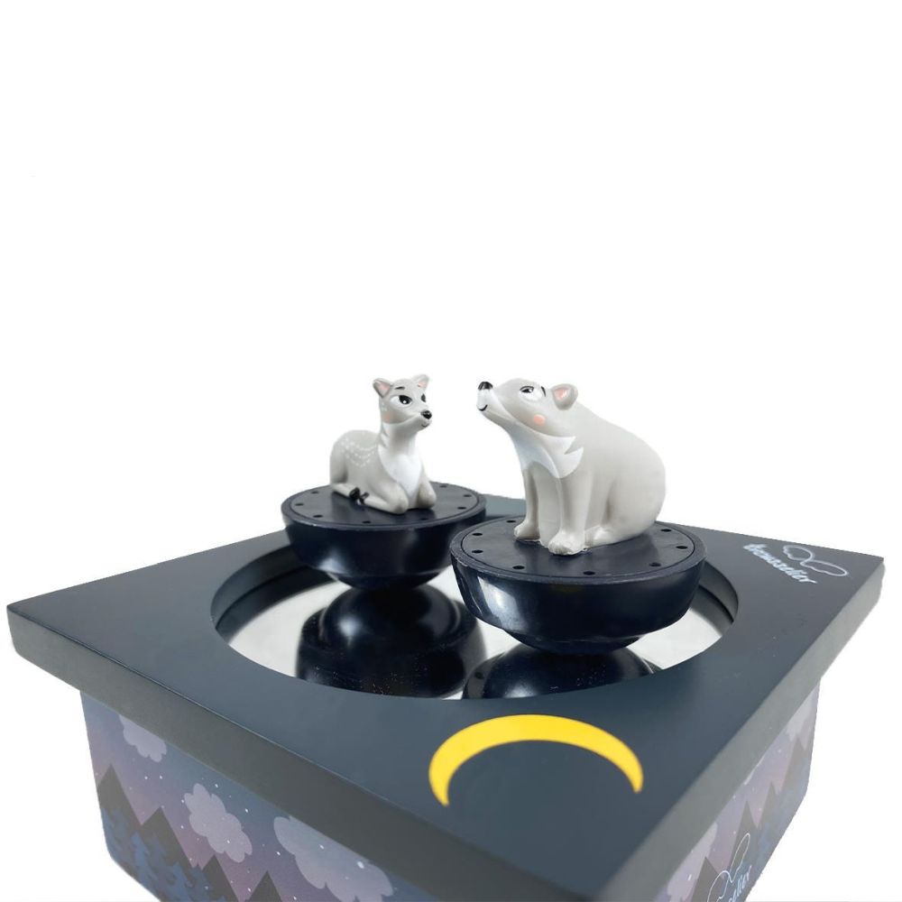 Dancing Music Box Deer & Bear in Forest