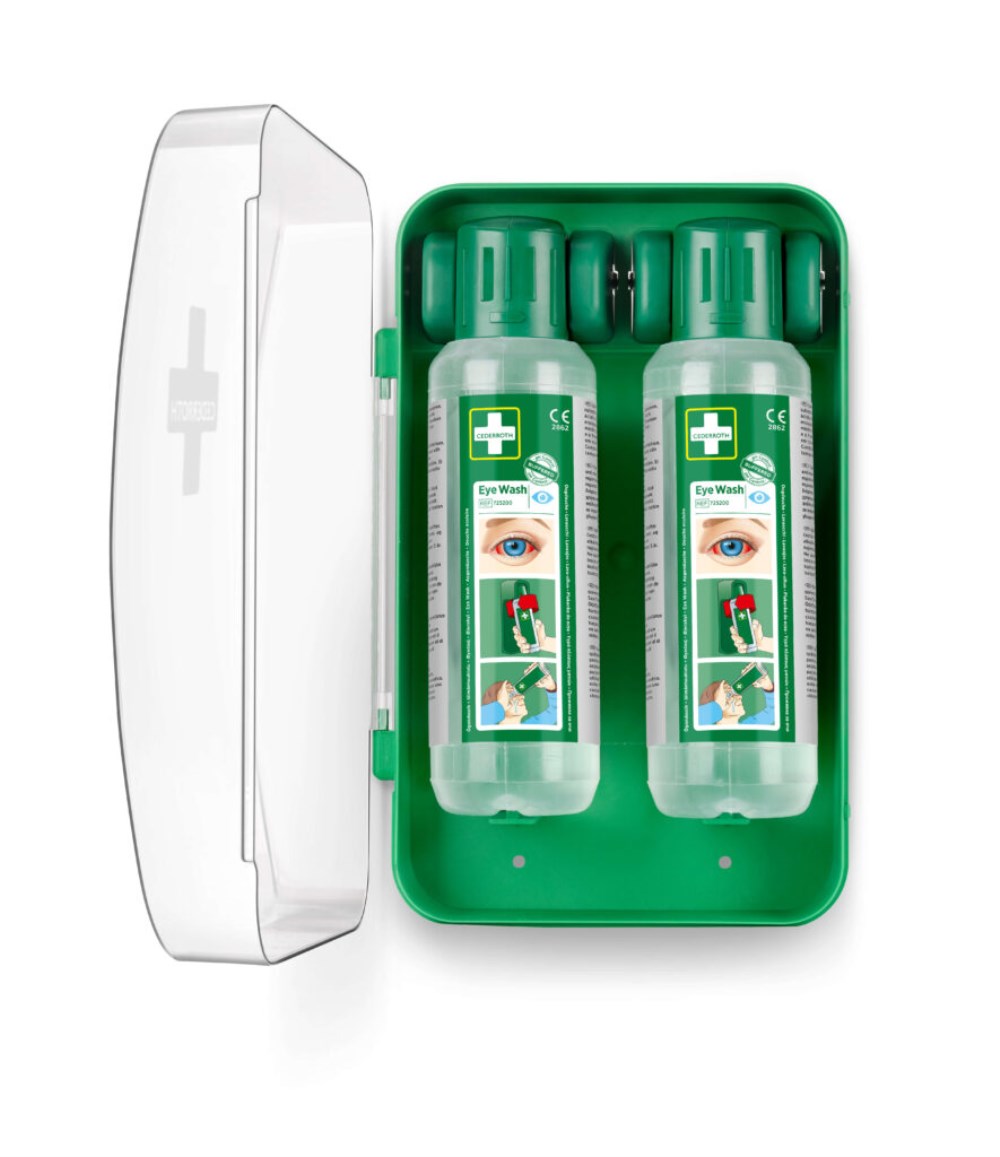 "Cederroth" Augendusche 29,6 cm x 19,2 cm "Eye-Wash-Cabinet" inkl. 2 Flaschen (500ml)