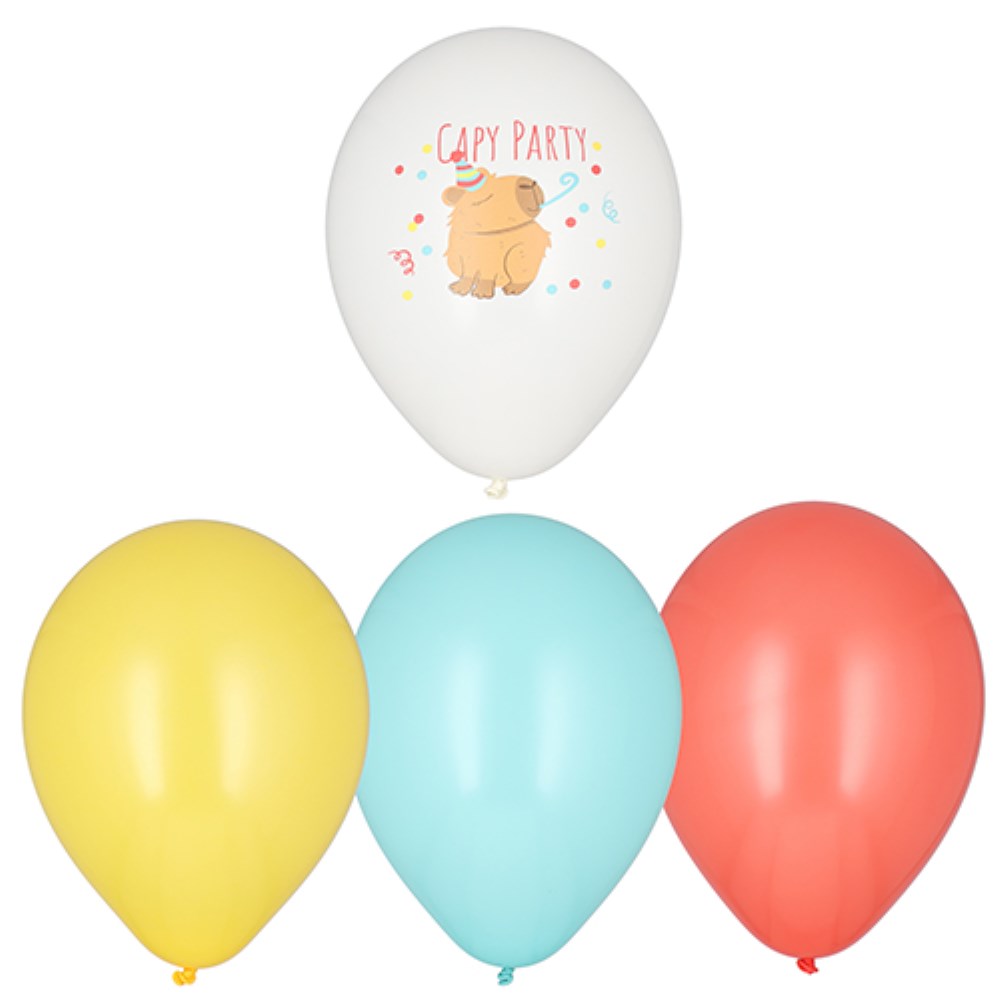 6 Luftballons Ø 29 cm farbig sortiert "Capy Party"