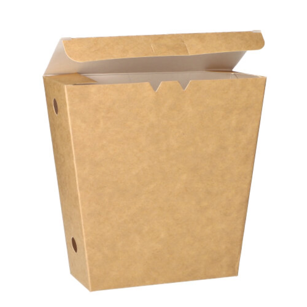 50 Pommes-Frites-Schütte, Pappe "pure" 4,3 cm x 14,5 cm x 11 cm braun mit Klappdeckel