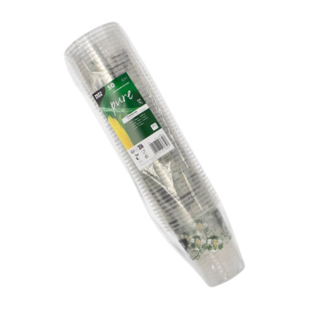 50 Trinkbecher PLA 0,3 l Ø 9,5 cm · 10,7 cm "Becher aus Mais"