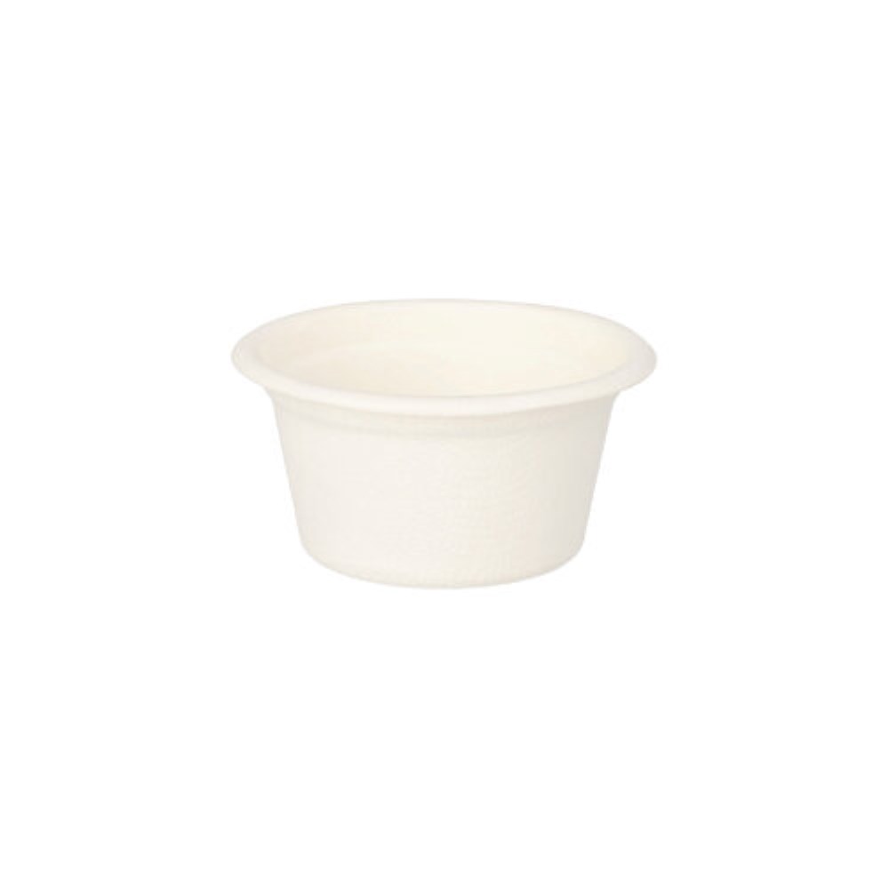 50 Dressingschalen, Zuckerrohr "pure" 60 ml Ø 6 cm · 3 cm weiss