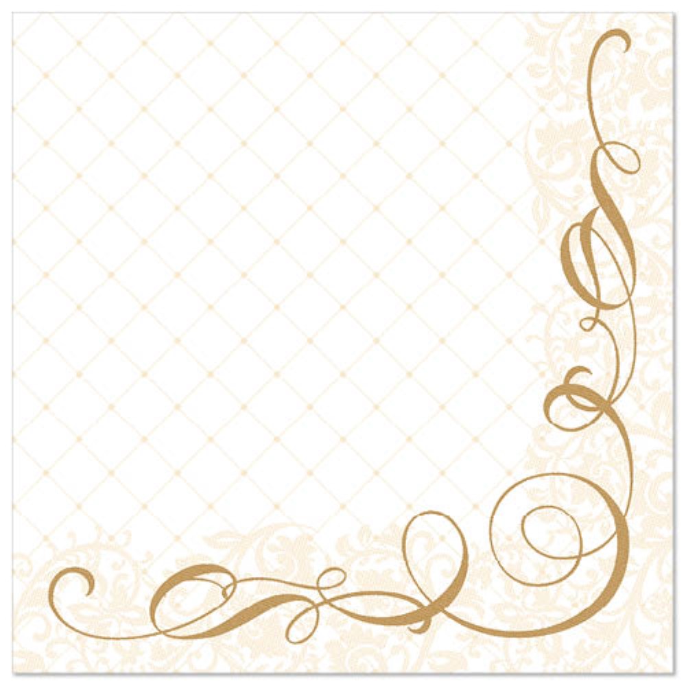 50 Servietten "ROYAL Collection" 1/4-Falz 40 cm x 40 cm gold "Megan"