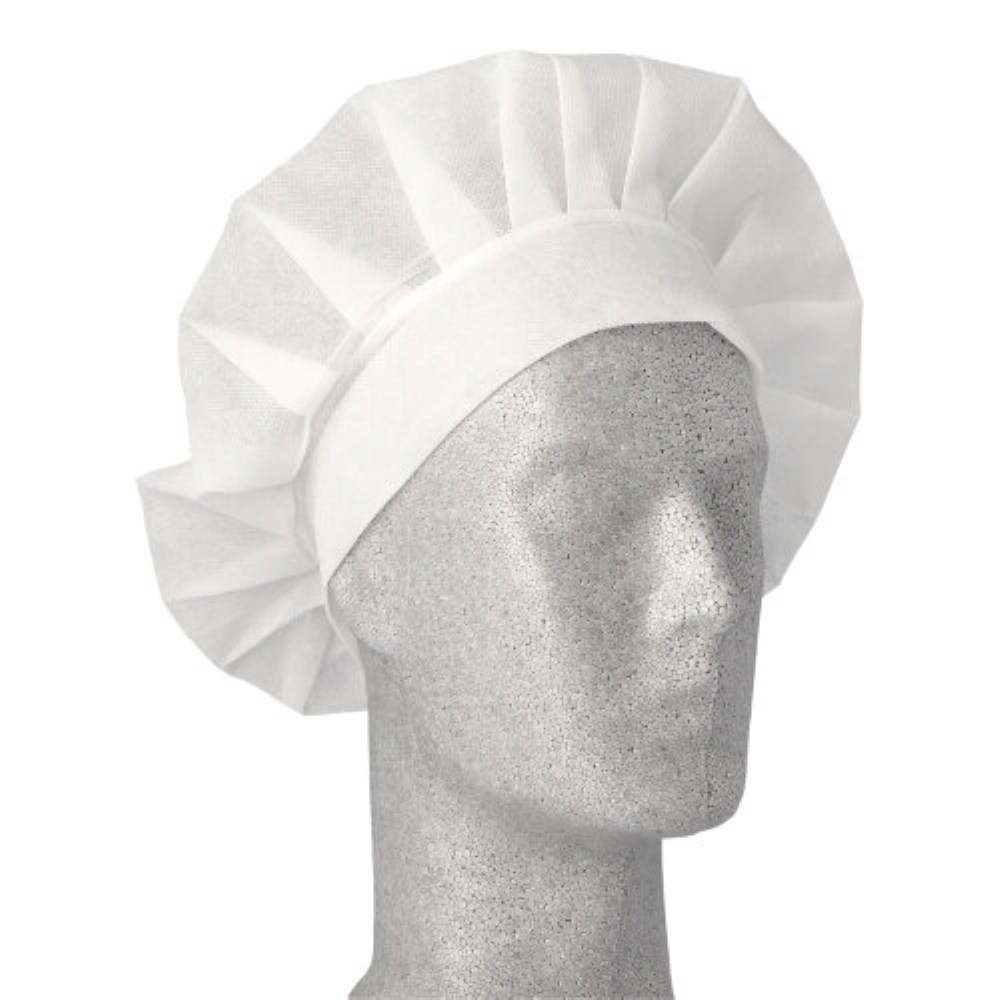 10 "WORK-INN/-PS" Kochmützen, Vlies Ø 30 cm · 17 cm weiss "France"