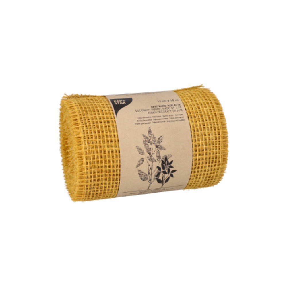 Dekoband Jute 10 m x 15 cm mustard