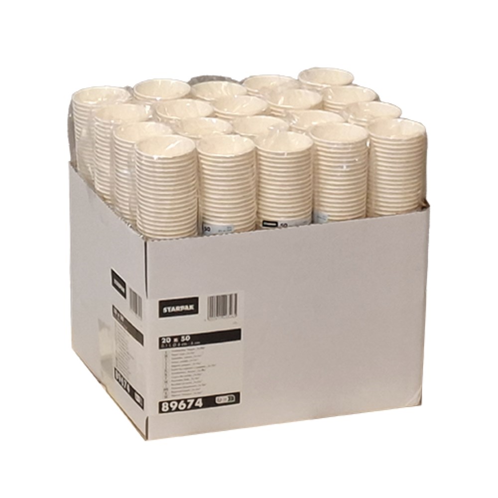 50 Trinkbecher, Pappe "To Go" 0,1 l Ø 6 cm · 6 cm weiss