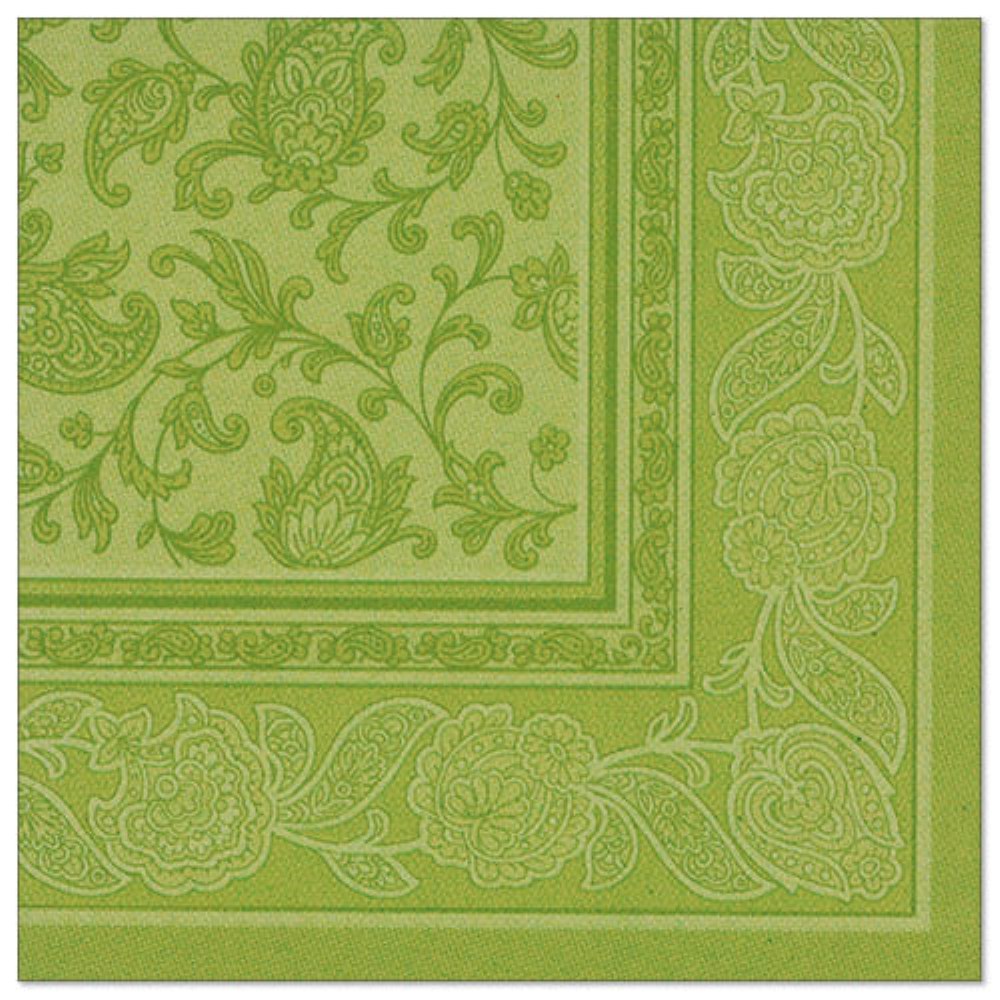20 Servietten "ROYAL Collection" 1/4-Falz 40 cm x 40 cm olivgrün "Ornaments"