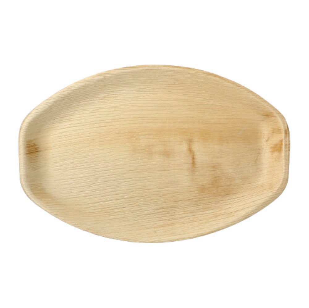 6 Tabletts, Palmblatt "pure" oval 3 cm x 37 cm x 25 cm natur