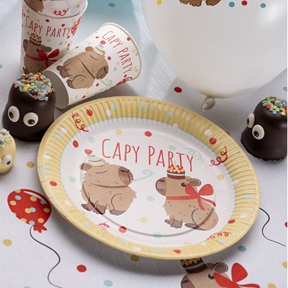 10 Teller, Pappe rund Ø 23 cm "Capy Party"