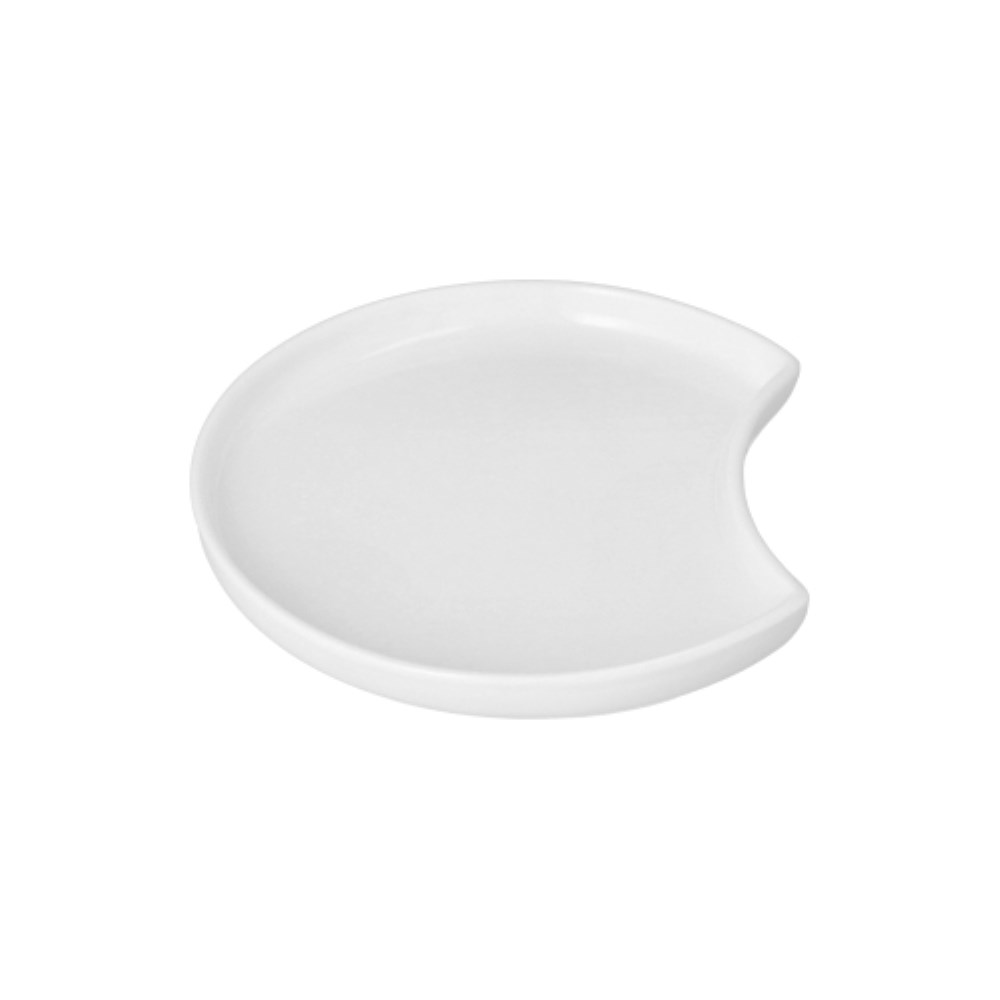 Teller Porzellan Halbmond Ø 12 cm · 1,2 cm weiss "Ano"