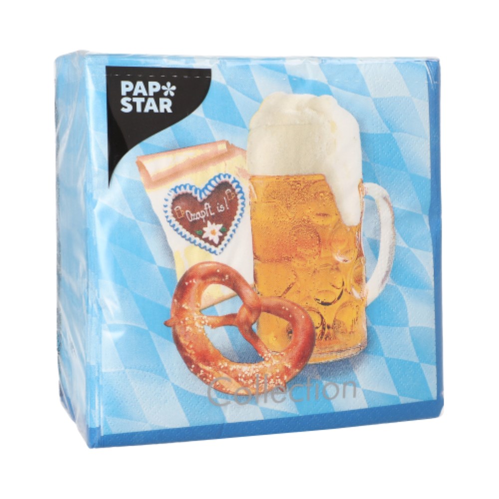100 Servietten, 3-lagig 1/4-Falz 33 cm x 33 cm "Bavaria"