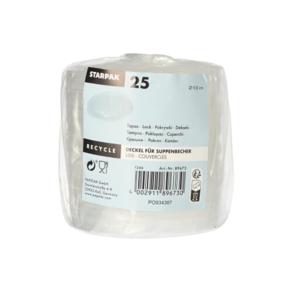 25 Deckel für Suppenbecher, PP Ø 9,8 cm · 1 cm transparent