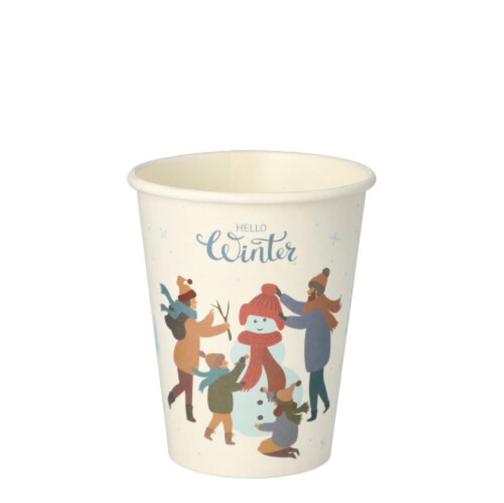 50 Trinkbecher, Pappe 0,2 l Ø 8 cm · 9,2 cm "Hello Winter"