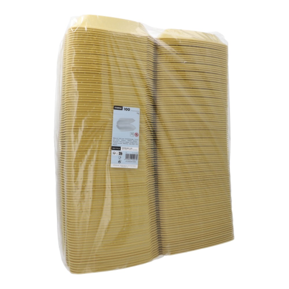 100 Menüboxen mit Klappdeckel, XPS ungeteilt 7,5 cm x 24,3 cm x 20,8 cm gold