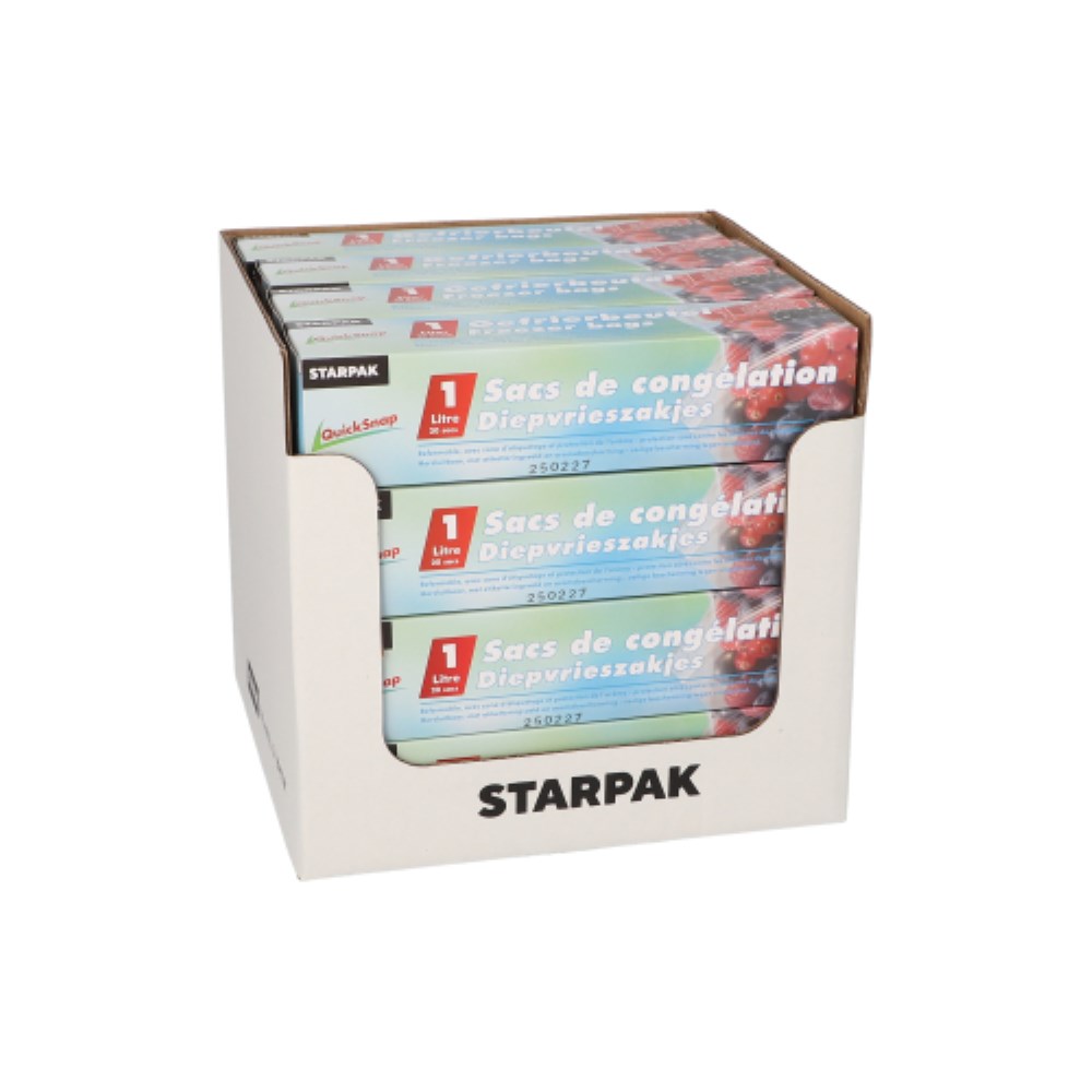 20 QuickSnap Gefrierbeutel 1 l 20 cm x 18 cm transparent in Faltschachtel