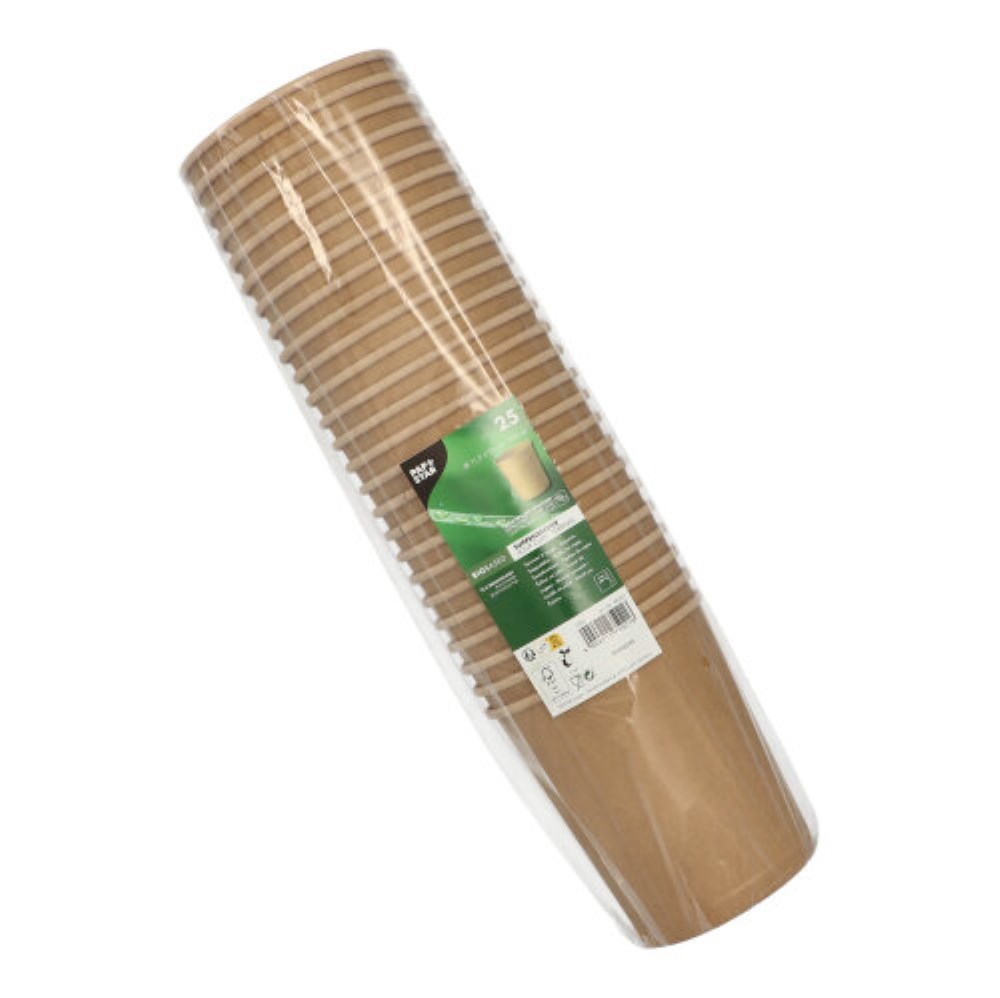 25 Suppenbecher, Pappe 940 ml Ø 11,5 cm · 13 cm braun